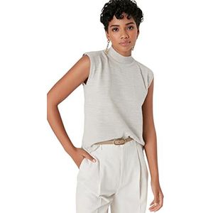 Trendyol Turtleneck Plain Regular Sweater Damesjas, Beige, L, Beige