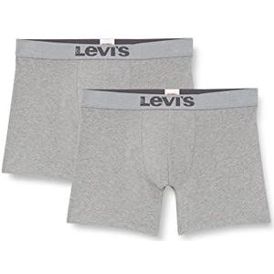 Levi's Melange boxershorts van biologisch katoen, voor heren en shorts, 2 stuks, Middelgrijze mix.