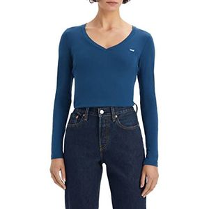 Levi's T-shirt met lange mouwen met V-hals voor dames, Gibralter Sea