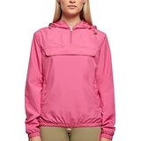 URBAN CLASSICS Dames windjack, regenjas met kap, waterdicht, dames, lange mouwen, licht, waterafstotend, verschillende kleuren, XS-5XL, Roze