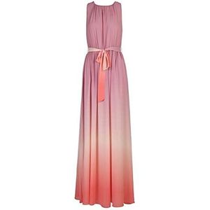 APART Fashion Maxi-jurk voor dames, chiffon, maxi-jurk, roze/abrikoos/perzik