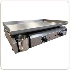 LITTLE BALANCE 8679 Amplitude 60-40, semi-professionele elektrische grillplaat, 2 onafhankelijke kookzones, 3000 W, 100% Franse productie, volledig roestvrij staal