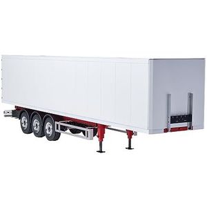 Carson 500907792 1:14 Ver.III 3-assige koffer aanhanger wit - RC vrachtwagen, reserveonderdelen, tuning onderdelen, accessoires, modelbouw, schaal 1:14, vrachtwagen aanhanger