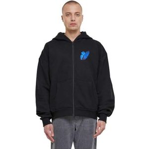 Mister Tee Le Papillon Heavy Oversize Zip Hoody Uniseks, zwart.