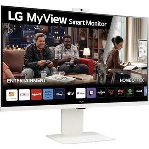 LG 32SR85U-W - Smart Monitor, MyView, 32 inch, 3840 x 2160 (Ultra HD 4K), IPS-paneel, webOS 23, ThinQ App, Web CAM, wit