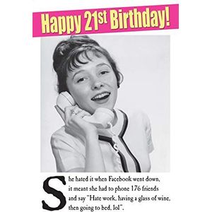 Verjaardagskaart voor de 21e verjaardag voor vrouwen, verjaardagskaart, Facebook, wenskaart