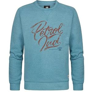 Petrol Industries Heren Sweater Ronde Neck Print Sweatshirt voor heren, Light Cyaan, XS, Licht Cyaan