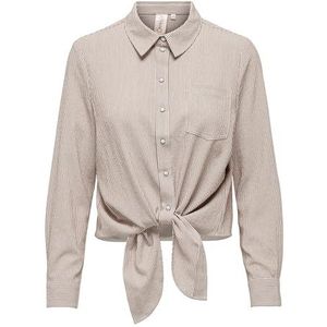 ONLY Onllecey Ls Knot Shirt Noos Wvn Damesblouse, Toasted kokosnoot