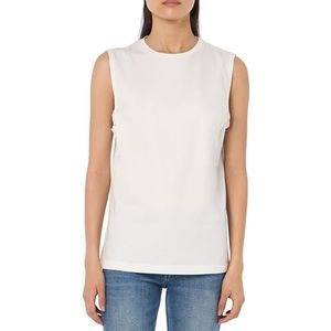 Pinko Tara T-shirt en jersey vintage avec broderie à la main pour femme, Z07_Blanc Soie, XS