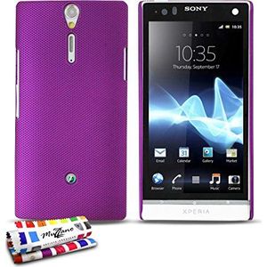Muzzano Harde hoes voor Sony Xperia S [Le Pika Premium], violet, incl. stylus en reinigingsdoek, ultieme bescherming voor uw Sony Xperia S