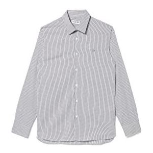 Lacoste Woven Shirts heren, wit/zwart, maat 38, Wit/Zwart