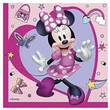 Procos Folat 93832P servetten FSC Minnie Mouse, maat M, 33 x 33 cm, roze, 20 stuks