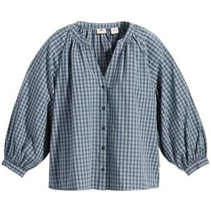 Levi's Lainey Blouse T-shirt voor dames (1 stuk), Mona Plaid Crown Blu