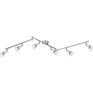 Globo Fina LED-plafondlamp, 6 lampen, zilver 57996-6