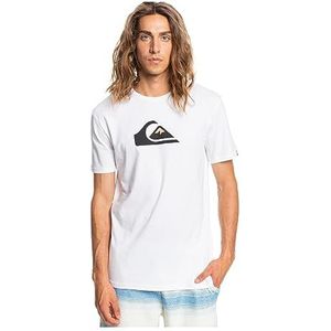 Quiksilver Comp Logo T-shirt voor heren, Wit.
