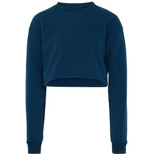 Mymo Athlsr Pull Femme 100% Polyester Col Rond Manches Longues Sweat-Shirt Turquoise Foncé Taille L, Turquoise foncé, L