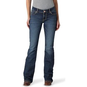 Wrangler Retro jeans voor dames, mid hoge taille, Donker zwart