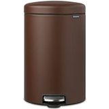 Brabantia Newicon 20 l, rond, kunststof, roestvrij staal, bruin