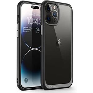 SUPCASE Hoogwaardige transparante hybride beschermhoes voor iPhone 14 Pro Max (versie 2022) 6,7 inch (zwart)
