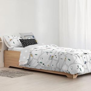 Kids&Cotton Housse de couette Brail Blanc 175 fils 180 x 220 cm