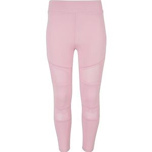 Urban Classics Legging en maille technique pour fille - Pantalon de sport moulant avec empiècements en maille technique transparente - Disponible en 3 couleurs - Tailles 110/116 à 158/164, Rose girly,