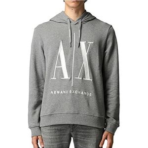 Armani Exchange A|x heren hoodie met logo, grijs.