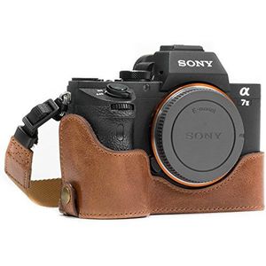MegaGear MG1130 Leren hoesje met schouderriem/batterijtoegang voor Sony Alpha A7S II/A7R II/A7 II camera, donkerbruin, Donkerbruin, Modern