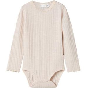 NAME IT Nmfwossa Wool/Silk Rib Ls Body met lange mouwen voor meisjes, Roze