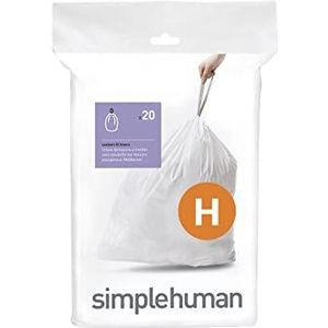 simplehuman, H-Code, vuilniszakken, 20 stuks, witte kunststof