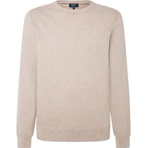 Hackett London Ronde hals van katoenen zijde gebreid heren, Veelkleurig (Taupe Beige)