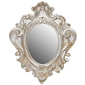 Biscottini barok frame entreespiegel 40x3x30 cm Made in Italy | Decoratieve wandspiegels | Zilveren spiegel