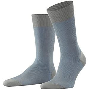 FALKE Fijne sokken, shadow-katoen, heren, zwart, grijs, vele andere kleuren, versterkte sokken voor heren met ademend gestreept patroon, geribbeld en dun, 1 paar, grijs (Lunar 3225), EU 41-42, grijs (Lunar 3225)