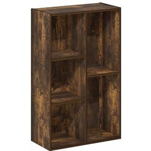 Furinno Luder Open rek, omkeerbaar, 5 dobbelstenen, grenen amber