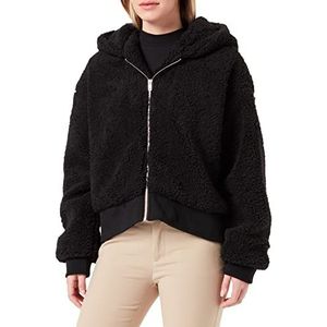 Urban Classics Oversized sherpa-jas voor dames, zwart.