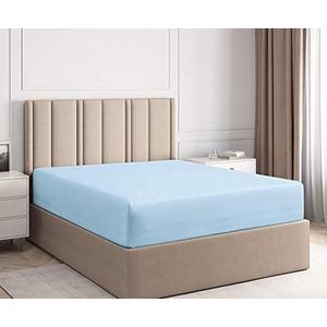 Family Bedding NIYS Luxury Bedding Hoeslaken voor superkingsize bed, geborsteld katoen, jersey-katoen, voor superkingsize bed, blauw