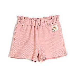 Koton Short en coton texturé pour bébé fille avec taille élastique, Rose (258), 18-24 Monate