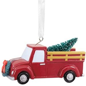 Hallmark Rode vrachtwagen met kerstboom 25574080 H 3,5 cm B 8,1 cm L 4,8 cm L