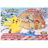 Pokemon Bandai Adventskalender Pokémon-16 figuren, verrassingen, 5 cm + 6 decoratieve elementen om te bouwen op het thema Kerstmis - WT00257, WT00257