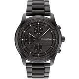 Calvin Klein 25200209 Herenhorloge, analoog, multifunctioneel, kwarts, met armband van roestvrij staal, zwart, zwart., Armband