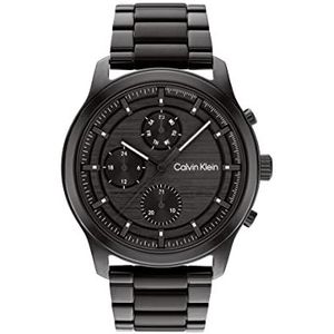 Calvin Klein Multifunctioneel analoog kwartshorloge voor heren met zwarte roestvrijstalen armband - 25200209, Zwart, Armband