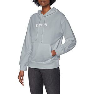 Levi's Graphic Standard Ii Pearl Grey Logo Hoodie voor dames, hoody XXS, Capuchontrui met Ii Pearl Grey logo