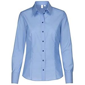 Seidensticker - 80604 - Shirt - Lange mouwen - Modern Fit - Uni - Vrouwen - Blauw - Middelblauw (0014) - 54, blauw (middenblauw 14)
