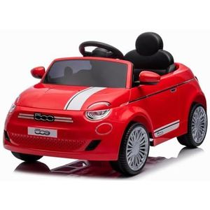 Tachan - Fiat 500 elektrisch voertuig - rood - batterij 12 V - Ouderlijk toezicht R/C + 3 jaar (711T00853 CPA Toy Group)