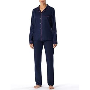 Schiesser Lange pyjamaset voor dames, Donkerblauw-330