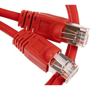 CDL Micro Ethernet-kabel (RJ45, FTP, afgeschermd, Cat6, 1 m) rood