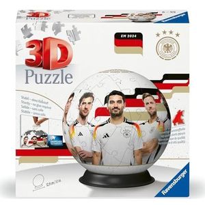 Ravensburger 3D puzzel 11588 - puzzelbal DFB - puzzelbal voor fans van de Duitse nationale mannelijkheid en de EM2024 - voor grote en kleine voetbalfans vanaf 6 jaar: erlebe puzzel in de 3e