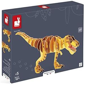 JANOD - Kinderpuzzel 3D dinosaurus T Rex - puzzel in volume 27 delen - bouwspel - FSC-karton - gemaakt in Frankrijk - vanaf 5 jaar, J05837