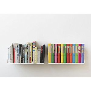 TEEbooks - BD wandplanken - set van 2 - wit - staal - L 45 cm, D 25 cm, H 15 cm