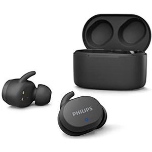 Philips TAT3216BK In-ear hoofdtelefoon voor volwassenen, touchscreen, waterdicht, Bluetooth, batterijduur van 24 uur, zachte siliconen oordopjes in 3 maten, geïntegreerde microfoon, zwart.