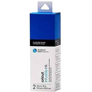 Cricut Karaat - Echt blauw Infusible Ink 2 stuks transfervellen | 11,4 cm x 30,5 cm Ideaal voor gebruik met mokkenpers, vinylpapier, 11,4 cm x 30,5 cm